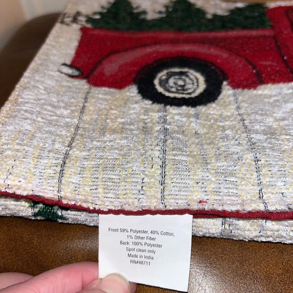 Table Runner Christmas Create Decorate Celebrate "VINTAGE HOLIDAY TRUCK" 14"x72" - Picture 3 of 5